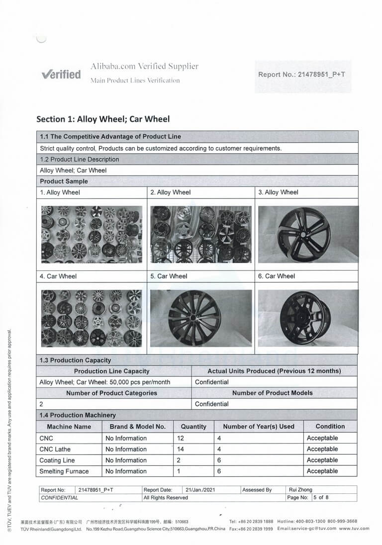 SGS Report- Xing Hui Wheel Company alibaba golden supplier and verify manufacturer 2nd page